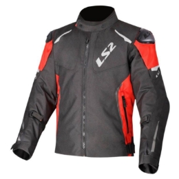Motoristična jakna LS2 Zoom, črna/rdeča