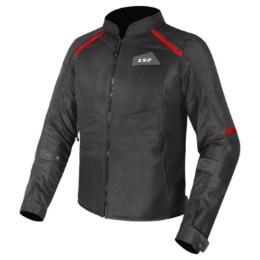 Poletna motoristična jakna LS2 Breeze, črna/rdeča