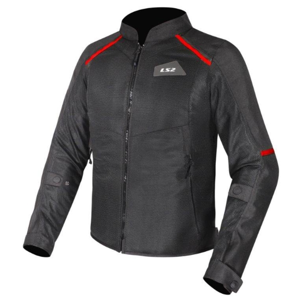Poletna motoristična jakna LS2 Breeze, črna/rdeča