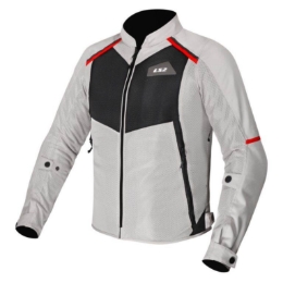 Poletna motoristična jakna LS2 Breeze, bela/črna/rdeča
