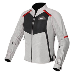 Poletna ženska motoristična jakna LS2 Breeze, bela/črna/rdeča