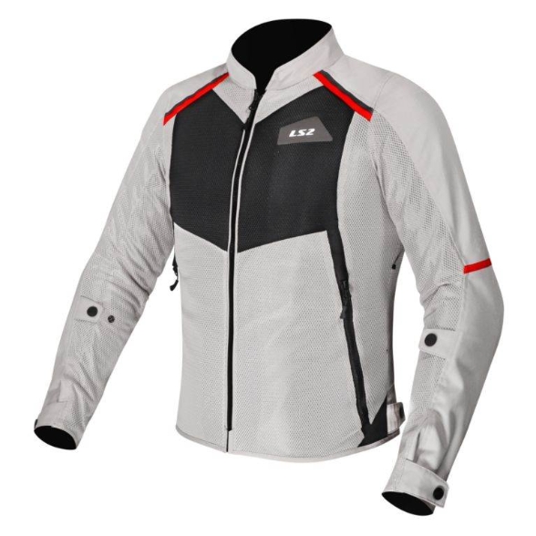 Poletna ženska motoristična jakna LS2 Breeze, bela/črna/rdeča