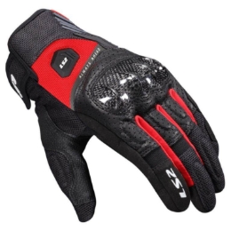 Poletne motoristične rokavice LS2 Atom, črne/rdeče