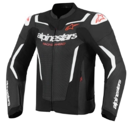 Športna usnjena motoristična jakna Aplinestars GP Force Airflow v2, črna/bela