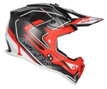 Motokros čelada ACERBIS Linear, siva/rdeča