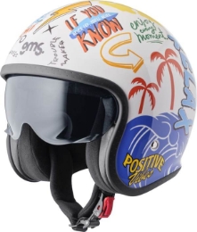 Jet čelada za skuter GMS Ride & Surf, bela/rumena/modra