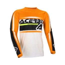 Motokros majica ACERBIS MX Linear Lugo, oranžna/bela