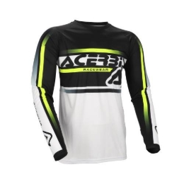 Motokros majica ACERBIS MX Linear Lugo, črna/bela