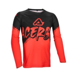 Otroška motokros majica ACERBIS MX Linear, črna/rdeča