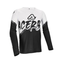 Otroška motokros majica ACERBIS MX Linear, črna/bela