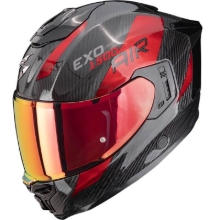 Karbonska motoristična čelada Scorpion EXO-1500 CARBON Air Platted, črna/rdeča