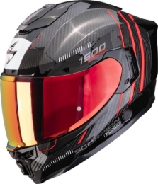 Karbonska motoristična čelada Scorpion EXO-1500 AIR Zity, črna/rdeča