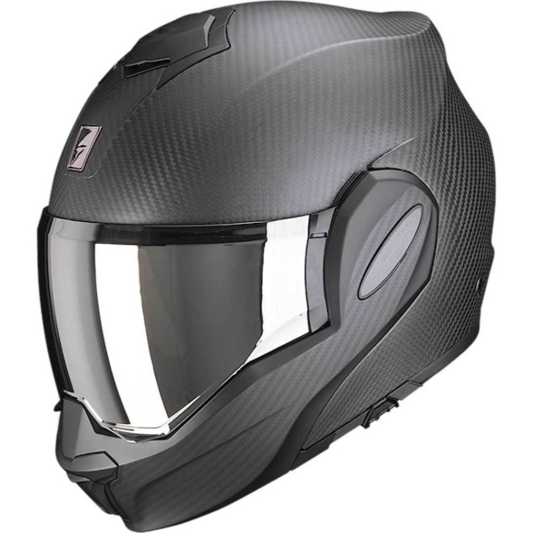 Karbonska preklopna motoristična čelada Scorpion EXO-Tech EVO, mat črna