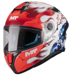 Čelada za motor MT Helmets TARGO S Yamanaka, rdeča/bela/modra