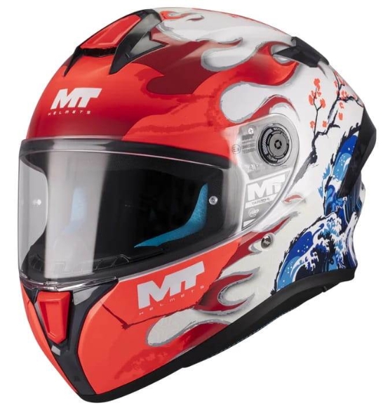 Čelada za motor MT Helmets TARGO S Yamanaka, rdeča/bela/modra