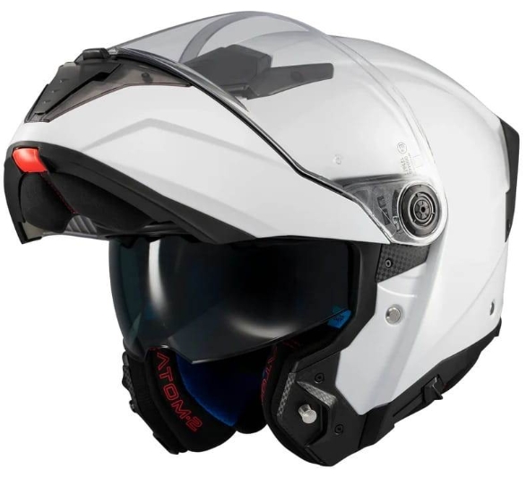 Preklopna motoristična čelada MT Helmets Atom 2 SV PURE, bela