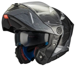 Preklopna čelada za motor MT Helmets ATOM 2 SV HIGHLANDS, siva/črna