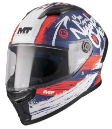 Otroška motoristična čelada MT Helmets STINGER 2 Rocket, modra/bela,rdeča