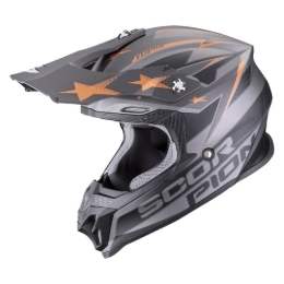 Motokros čelada SCORPION VX-16 EVO AIR PATRIOT, siva/črna/bronasta